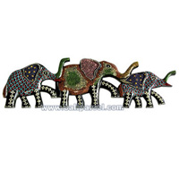 Elephants Dot Art Wall Plaque. This Gecko Wall Plaque Is Hand Carved From Albesia Wood. 
