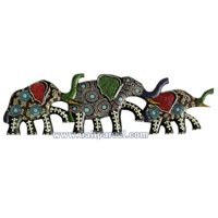 Elephants Dot Art Wall Plaque. This Gecko Wall Plaque Is Hand Carved From Albesia Wood. 