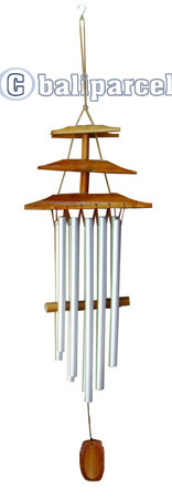 Bali Windchime, Hand Carved From Bamboo And Pipe.