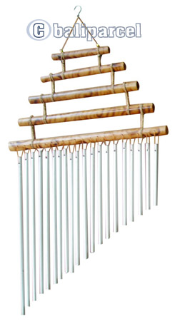 Bali Windchime, Hand Carved From Bamboo And Pipe.