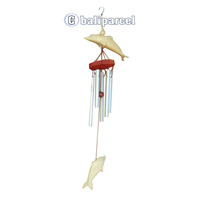 Dolphin Windchime, Handcarved From Wood And Pipe.