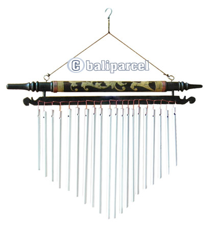Bali Windchime, Hand Carved From Bamboo And Pipe.