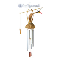 Bird Windchime, Handcarved From Bamboo And Pipe.