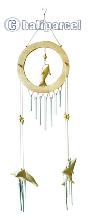 Dolphin Windchime, Handcarved From Wood And Pipe.