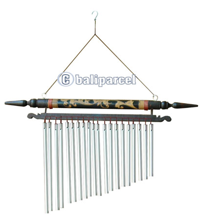 Bali Windchime, Hand Carved From Bamboo And Pipe.