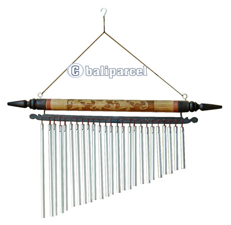 Bali Windchime, Hand Carved From Bamboo And Pipe.