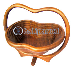 Wooden Fruit Basket. This Hand Carved From Teak Wood.