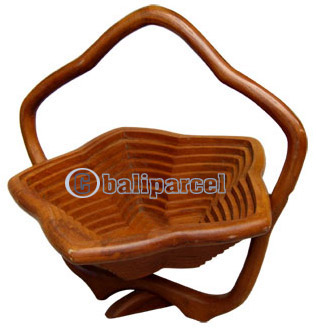 Wooden Fruit Basket. This Hand Carved From Teak Wood.