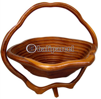 Wooden Fruit Basket. This Hand Carved From Teak Wood.