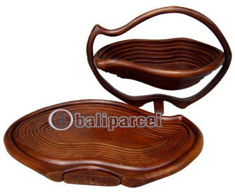 Wooden Fruit Basket. This Hand Carved From Teak Wood.