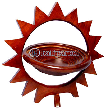 Wooden Fruit Basket. This Hand Carved From Teak Wood.