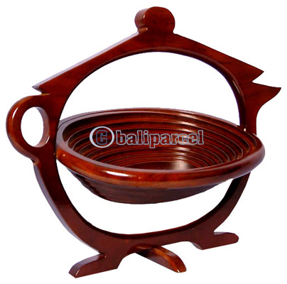 Wooden Fruit Basket. This Hand Carved From Teak Wood.