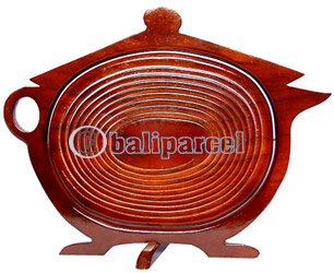Wooden Fruit Basket. This Hand Carved From Teak Wood.