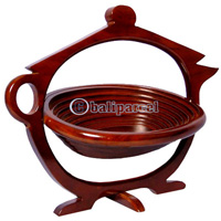 Wooden Fruit Basket. This Hand Carved From Teak Wood.
