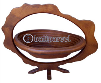 Wooden Fruit Basket. This Hand Carved From Teak Wood.