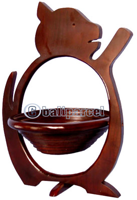 Wooden Fruit Basket. This Hand Carved From Teak Wood.