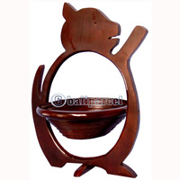 Wooden Fruit Basket. This Hand Carved From Teak Wood.