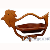 Wooden Fruit Basket. This Hand Carved From Teak Wood.