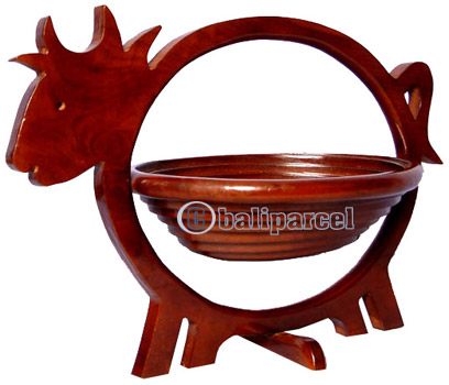 Wooden Fruit Basket. This Hand Carved From Teak Wood.