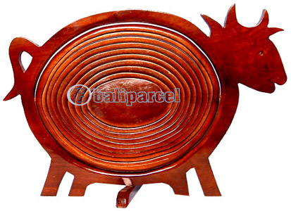 Wooden Fruit Basket. This Hand Carved From Teak Wood.
