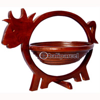Wooden Fruit Basket. This Hand Carved From Teak Wood.