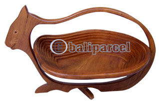 Wooden Fruit Basket. This Hand Carved From Teak Wood.