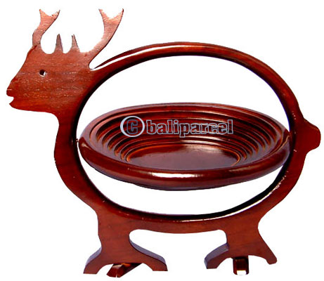 Wooden Fruit Basket. This Hand Carved From Teak Wood.