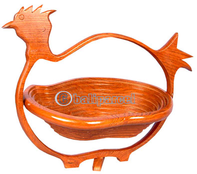 Wooden Fruit Basket. This Hand Carved From Teak Wood.