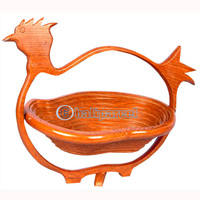 Wooden Fruit Basket. This Hand Carved From Teak Wood.