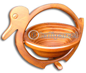 Wooden Fruit Basket. This Hand Carved From Teak Wood.