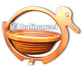Wooden Fruit Basket. This Hand Carved From Teak Wood.