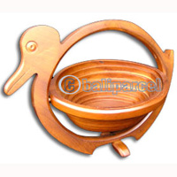 Wooden Fruit Basket. This Hand Carved From Teak Wood.
