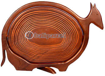 Wooden Fruit Basket. This Hand Carved From Teak Wood.