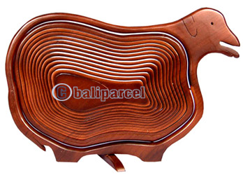 Wooden Fruit Basket. This Hand Carved From Teak Wood.