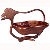 Wooden Fruit Basket. This Hand Carved From Teak Wood.