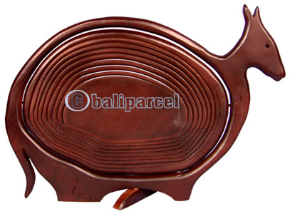 Wooden Fruit Basket. This Hand Carved From Teak Wood.