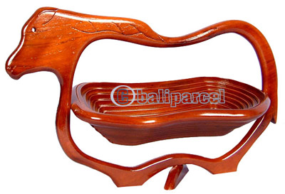 Wooden Fruit Basket. This Hand Carved From Teak Wood.