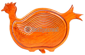 Wooden Fruit Basket. This Hand Carved From Teak Wood.