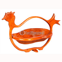 Wooden Fruit Basket. This Hand Carved From Teak Wood.