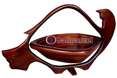 Wooden Fruit Basket. This Hand Carved From Teak Wood.
