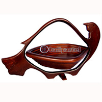 Wooden Fruit Basket. This Hand Carved From Teak Wood.