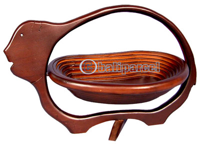 Wooden Fruit Basket. This Hand Carved From Teak Wood.