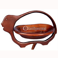 Wooden Fruit Basket. This Hand Carved From Teak Wood.