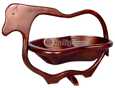 Wooden Fruit Basket. This Hand Carved From Teak Wood.