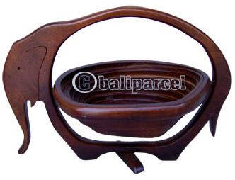 Wooden Fruit Basket. This Hand Carved From Teak Wood.