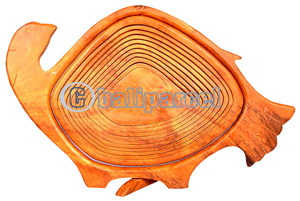 Wooden Fruit Basket. This Hand Carved From Teak Wood.