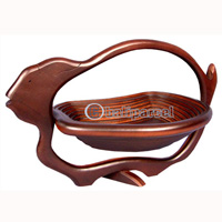Wooden Fruit Basket. This Hand Carved From Teak Wood.