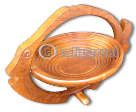 Wooden Fruit Basket. This Hand Carved From Teak Wood.
