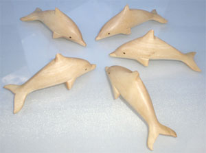 Wooden Dolphin, Hand Carved From Crocodile Wood