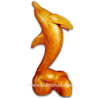 Wooden Dolphin, Hand Carved From Hibiscus Wood
